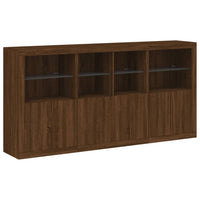 Thumbnail for Sideboard mit LED-Leuchten Braun Eichen-Optik 202x37x100 cm