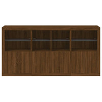 Thumbnail for Sideboard mit LED-Leuchten Braun Eichen-Optik 202x37x100 cm