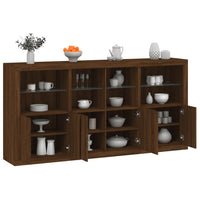 Thumbnail for Sideboard mit LED-Leuchten Braun Eichen-Optik 202x37x100 cm