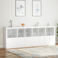 Thumbnail for Sideboard mit LED-Leuchten Weiß 283x37x100 cm