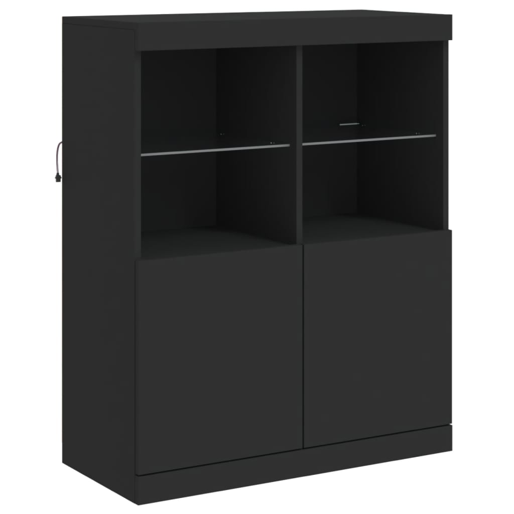 Sideboard mit LED-Leuchten Schwarz 283x37x100 cm