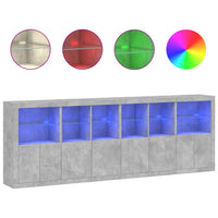 Thumbnail for Sideboard mit LED-Leuchten Betongrau 283x37x100 cm
