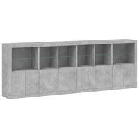 Thumbnail for Sideboard mit LED-Leuchten Betongrau 283x37x100 cm