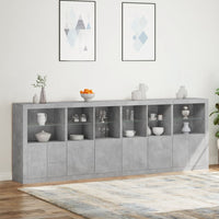 Thumbnail for Sideboard mit LED-Leuchten Betongrau 283x37x100 cm