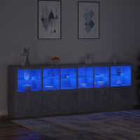 Thumbnail for Sideboard mit LED-Leuchten Betongrau 283x37x100 cm