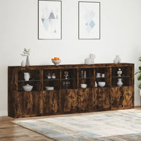 Thumbnail for Sideboard mit LED-Leuchten Räuchereiche 283x37x100 cm