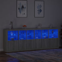 Thumbnail for Sideboard mit LED-Leuchten Grau Sonoma 283x37x100 cm