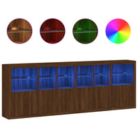 Thumbnail for Sideboard mit LED-Leuchten Braun Eichen-Optik 283x37x100 cm