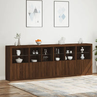 Thumbnail for Sideboard mit LED-Leuchten Braun Eichen-Optik 283x37x100 cm