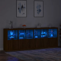 Thumbnail for Sideboard mit LED-Leuchten Braun Eichen-Optik 283x37x100 cm