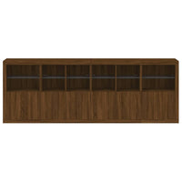 Thumbnail for Sideboard mit LED-Leuchten Braun Eichen-Optik 283x37x100 cm
