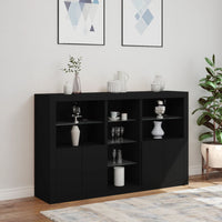 Thumbnail for Sideboard mit LED-Leuchten Schwarz 162x37x100 cm