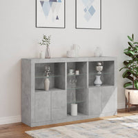 Thumbnail for Sideboard mit LED-Leuchten Betongrau 162x37x100 cm