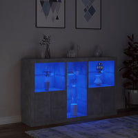Thumbnail for Sideboard mit LED-Leuchten Betongrau 162x37x100 cm