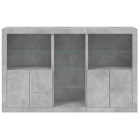 Thumbnail for Sideboard mit LED-Leuchten Betongrau 162x37x100 cm