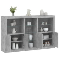 Thumbnail for Sideboard mit LED-Leuchten Betongrau 162x37x100 cm