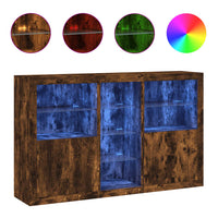 Thumbnail for Sideboard mit LED-Leuchten Räuchereiche 162x37x100 cm