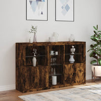 Thumbnail for Sideboard mit LED-Leuchten Räuchereiche 162x37x100 cm