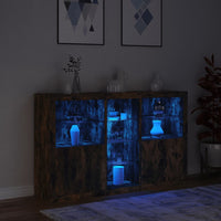 Thumbnail for Sideboard mit LED-Leuchten Räuchereiche 162x37x100 cm