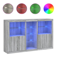 Thumbnail for Sideboard mit LED-Leuchten Grau Sonoma 162x37x100 cm