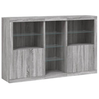 Thumbnail for Sideboard mit LED-Leuchten Grau Sonoma 162x37x100 cm