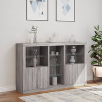 Thumbnail for Sideboard mit LED-Leuchten Grau Sonoma 162x37x100 cm