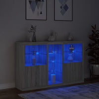 Thumbnail for Sideboard mit LED-Leuchten Grau Sonoma 162x37x100 cm