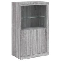Thumbnail for Sideboard mit LED-Leuchten Grau Sonoma 162x37x100 cm