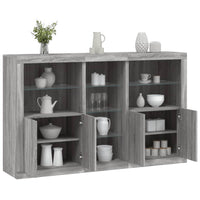 Thumbnail for Sideboard mit LED-Leuchten Grau Sonoma 162x37x100 cm
