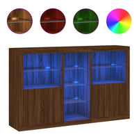 Thumbnail for Sideboard mit LED-Leuchten Braun Eichen-Optik 162x37x100 cm