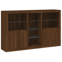Thumbnail for Sideboard mit LED-Leuchten Braun Eichen-Optik 162x37x100 cm
