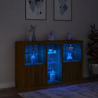 Thumbnail for Sideboard mit LED-Leuchten Braun Eichen-Optik 162x37x100 cm