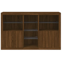 Thumbnail for Sideboard mit LED-Leuchten Braun Eichen-Optik 162x37x100 cm