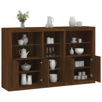 Thumbnail for Sideboard mit LED-Leuchten Braun Eichen-Optik 162x37x100 cm