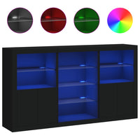 Thumbnail for Sideboard mit LED-Leuchten Schwarz 181,5x37x100 cm