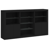 Thumbnail for Sideboard mit LED-Leuchten Schwarz 181,5x37x100 cm