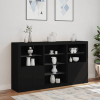 Thumbnail for Sideboard mit LED-Leuchten Schwarz 181,5x37x100 cm