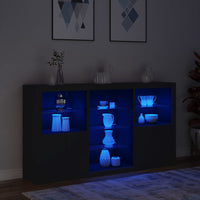 Thumbnail for Sideboard mit LED-Leuchten Schwarz 181,5x37x100 cm