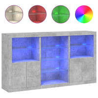Thumbnail for Sideboard mit LED-Leuchten Betongrau 181,5x37x100 cm