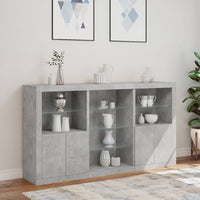 Thumbnail for Sideboard mit LED-Leuchten Betongrau 181,5x37x100 cm