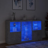 Thumbnail for Sideboard mit LED-Leuchten Betongrau 181,5x37x100 cm