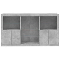 Thumbnail for Sideboard mit LED-Leuchten Betongrau 181,5x37x100 cm
