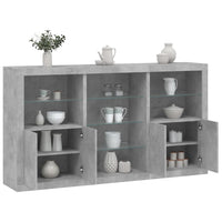 Thumbnail for Sideboard mit LED-Leuchten Betongrau 181,5x37x100 cm