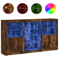 Thumbnail for Sideboard mit LED-Leuchten Räuchereiche 181,5x37x100 cm