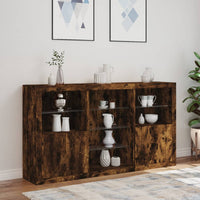 Thumbnail for Sideboard mit LED-Leuchten Räuchereiche 181,5x37x100 cm