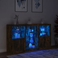 Thumbnail for Sideboard mit LED-Leuchten Räuchereiche 181,5x37x100 cm