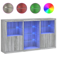 Thumbnail for Sideboard mit LED-Leuchten Grau Sonoma 181,5x37x100 cm