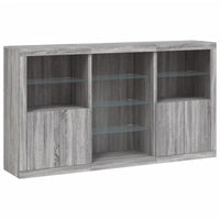Thumbnail for Sideboard mit LED-Leuchten Grau Sonoma 181,5x37x100 cm