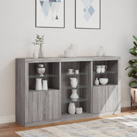 Thumbnail for Sideboard mit LED-Leuchten Grau Sonoma 181,5x37x100 cm
