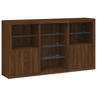 Thumbnail for Sideboard mit LED-Leuchten Braun Eichen-Optik 181,5x37x100 cm
